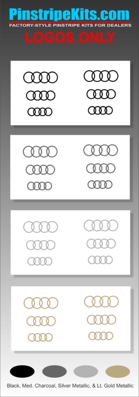Audi A3, A4, A6, Q3, Q5, Q7pinstripe logo emblem decal kit emblem logo vinyl decal pinstripe graphic sticker stripe