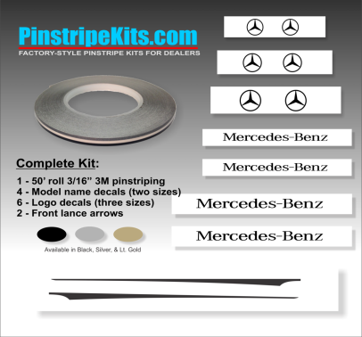 Mercedes-Benz pinstripe logo emblem decal kit