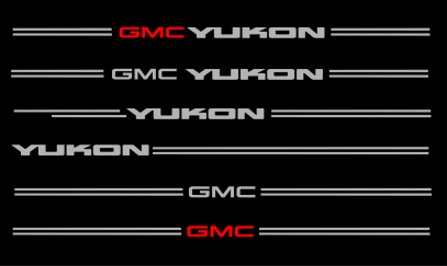 GMC Sierra Acadia terrain yukon envoy vinyl pinstripe emblem stripe logo decal graphic