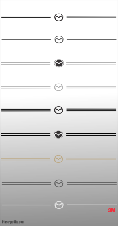 Mazda CX-9, Mazda CX-5, Mazda CX-3, Mazda6 Mazda3 Mazda2 Mazda5 vinyl pinstripe emblem stripe logo decal graphic