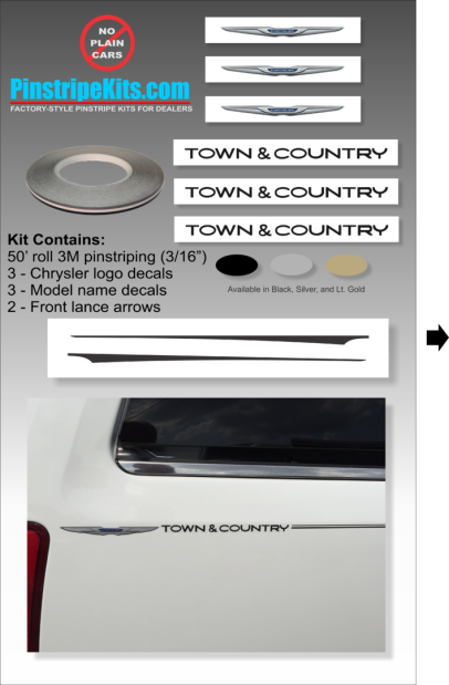 Chrysler 200 300 Town & Country vinyl pinstripe emblem stripe logo decal graphic