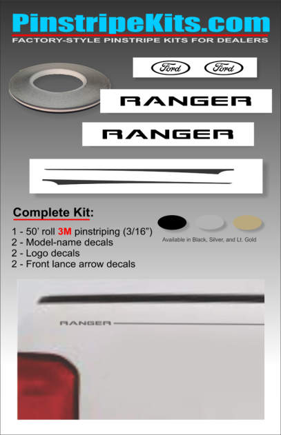 Ford Ranger, Maverick, focus, explorer, f150, expedition, taurus, escape, fusion, vinyl pinstripe emblem stripe logo decal graphic
