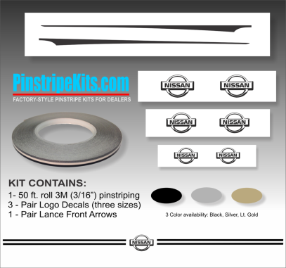 Nissan Rogue Vinyl Stripe graphics - Pinstripe Kit with Logo Emblem Decals