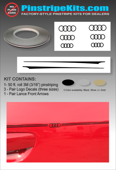 Audi A3, A4, A6, Q3, Q5, Q7pinstripe logo emblem decal kit emblem logo vinyl decal pinstripe graphic sticker stripe