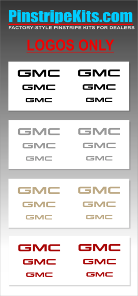 GMC Sierra acadia terrain yukon envoy  vinyl pinstripe emblem stripe logo decal graphic