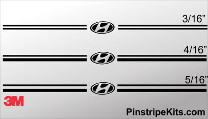 Hyundai vinyl emblem logo decals pinstripe kit