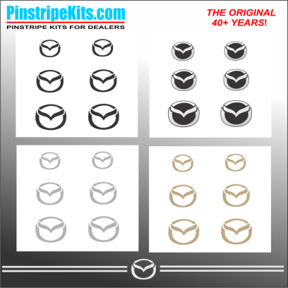 Mazda CX-9, Mazda CX-5, Mazda CX-3, Mazda6 Mazda3 Mazda2 Mazda5 vinyl pinstripe emblem stripe logo decal graphic
