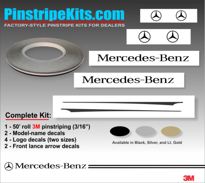 Mercedes-Benz pinstripe logo emblem decal kit