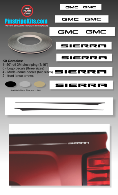 GMC Sierra Acadia terrain yukon envoy vinyl pinstripe emblem stripe logo decal graphic