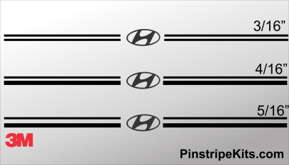 Hyundai vinyl emblem logo decals pinstripe kit