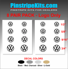 VW Volkswagen vinyl emblem logo decal pinstripe Kit