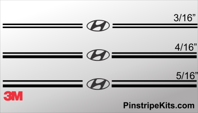 Hyundai Palisade Elantra Sante Fe Accent Tucson Sonata vinyl pinstripe emblem stripe logo decal graphic