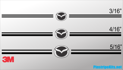 Mazda CX-9, Mazda CX-5, Mazda CX-3, Mazda6 Mazda3 Mazda2 Mazda5 vinyl pinstripe emblem stripe logo decal graphic