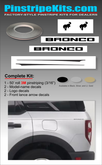 Ford Bronco, Ranger, Maverick, focus explorer f150 expedition taurus escape fusion vinyl pinstripe emblem stripe logo decal graphic