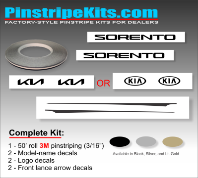 Kia Sportage Sorento Rio Optima Soul Sedona vinyl pinstripe emblem stripe logo decal graphic