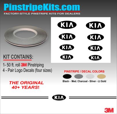 Kia Sportage Sorento Rio Optima Soul Sedona  vinyl pinstripe emblem stripe logo decal graphic