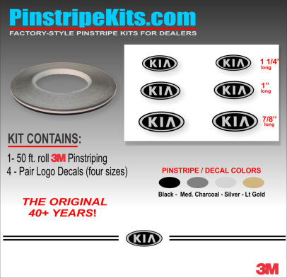 Kia Sportage Sorento Rio Optima Soul Sedona  vinyl pinstripe emblem stripe logo decal graphic