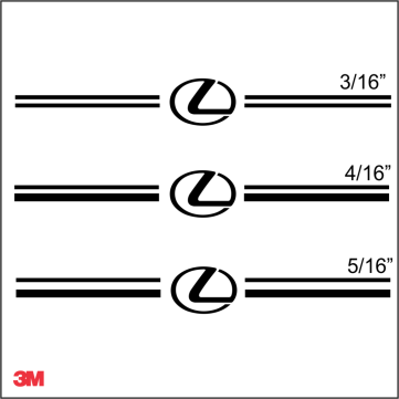 Lexus Vinyl Stripe - Pinstripe Kit with Logo Emblem Decals