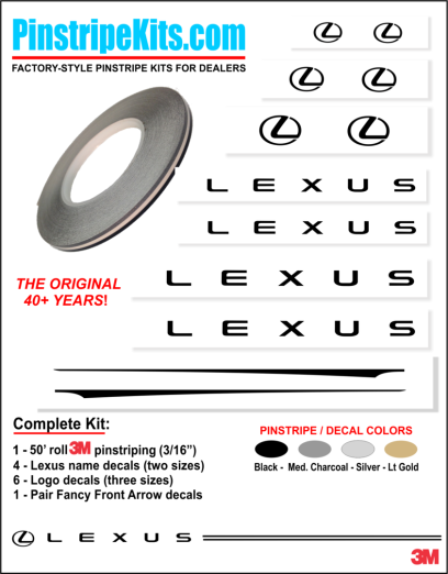 Lexus vinyl pinstripe emblem stripe logo decal graphic