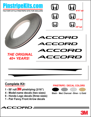 Honda Pilot Accord Civic CRV CR-V Odyssey Pilot Ridgeline Fit HRV HR-V Crosstour vinyl pinstripe emblem logo decal graphic stripe sticker kit