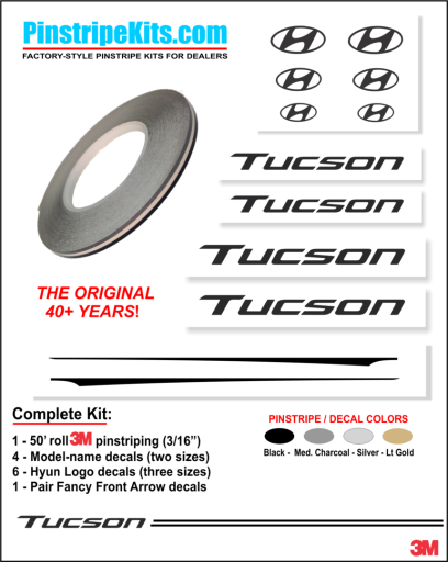 Hyun Elantra Sante Fe Accent Tucson Sonata vinyl pinstripe emblem stripe logo decal graphic