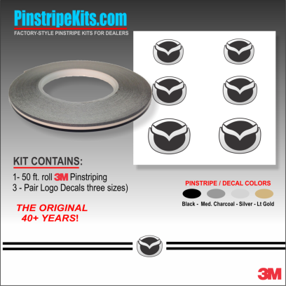 Mazda CX-9, Mazda CX-5, Mazda CX-3, Mazda6 Mazda3 Mazda2 Mazda5 vinyl pinstripe emblem stripe logo decal graphic