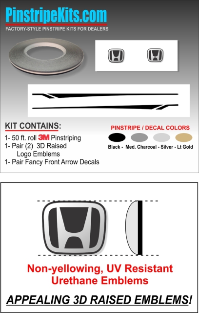 Honda CR-V CRV Accord Civic Ridgeline Odyssey HR-V Passport Pilot vinyl  logo emblem decal pinstripe kit