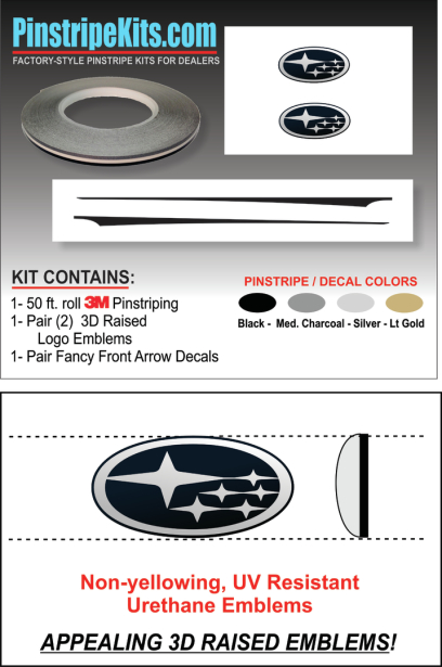 Subaru Legacy, WRX, Impreza, Ascent, Outback Forester, Crosstrek ,auto,car,vehicle,vinyl, pinstripe,pinstripes,stripes,small,logo,logos,small,decal,decals,emblem,emblems,graphic,graphics