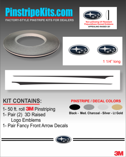 Subaru Legacy, WRX, Impreza, Ascent, Outback Forester, Crosstrek ,auto,car,vehicle,vinyl, pinstripe,pinstripes,stripes,small,logo,logos,small,decal,decals,emblem,emblems,graphic,graphics