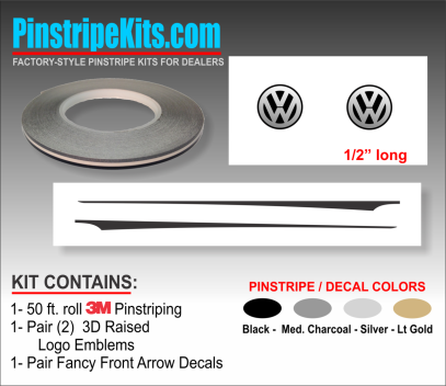 VW Volkswagon Jetta Passat Beetle vinyl pinstripe emblem stripe logo decal graphic