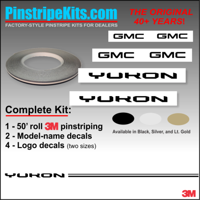 GMC Sierra Acadia terrain yukon envoy canyon denali vinyl pinstripe emblem stripe logo decal graphic