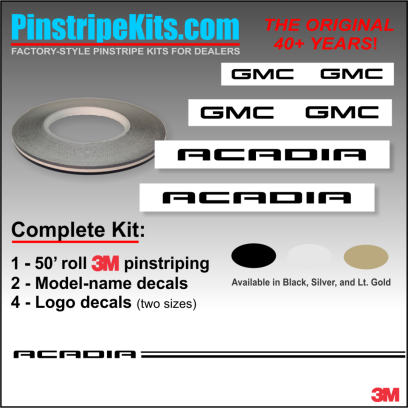 GMC Sierra Acadia terrain yukon envoy canyon denali vinyl pinstripe emblem stripe logo decal graphic