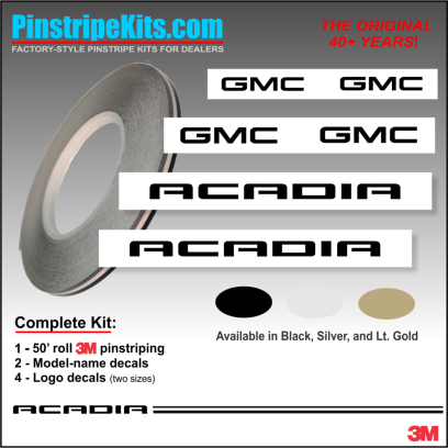 GMC Sierra Acadia terrain yukon envoy canyon denali vinyl pinstripe emblem stripe logo decal graphic