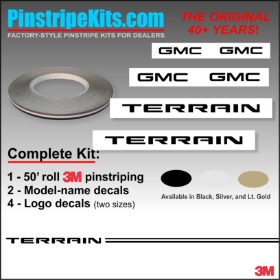 GMC Sierra Acadia terrain yukon envoy canyon denali vinyl pinstripe emblem stripe logo decal graphic