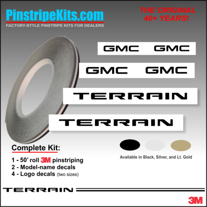GMC Sierra Acadia terrain yukon envoy canyon denali vinyl pinstripe emblem stripe logo decal graphic
