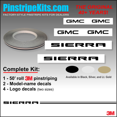 GMC Sierra Acadia terrain yukon envoy canyon denali vinyl pinstripe emblem stripe logo decal graphic