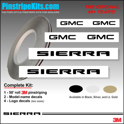 GMC Sierra Acadia terrain yukon envoy canyon denali vinyl pinstripe emblem stripe logo decal graphic