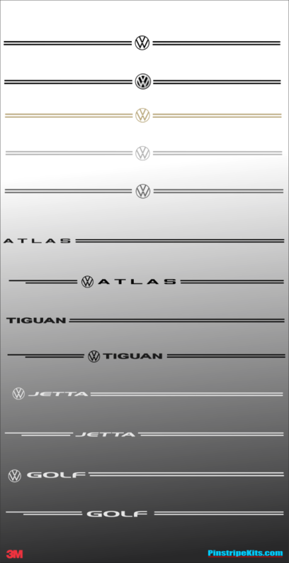 VW Volkswagon Jetta Passat Beetle vinyl pinstripe emblem stripe logo decal graphic