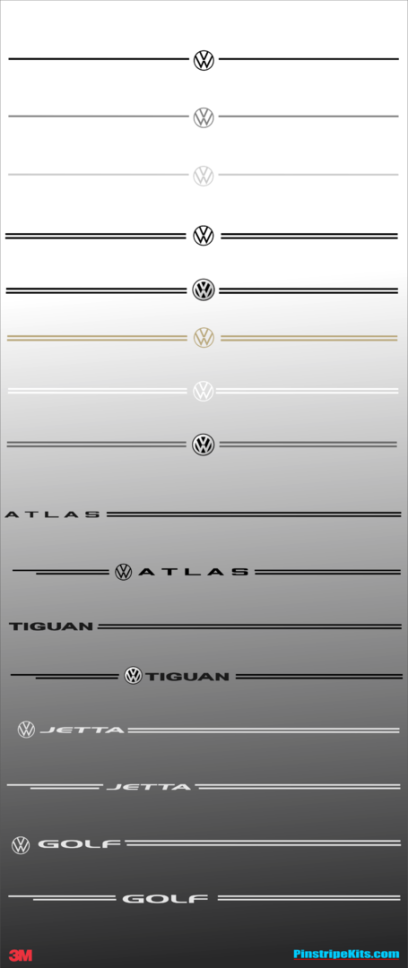 VW Volkswagon Jetta Passat Beetle vinyl pinstripe emblem stripe logo decal graphic