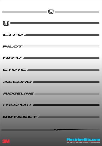 Honda CR-V CRV Accord Civic Ridgeline Odyssey HR-V Passport Pilot vinyl  logo emblem decal pinstripe kit