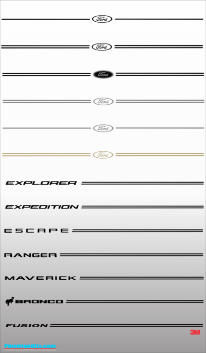 Ford focus explorer f150 expedition taurus escape fusion vinyl pinstripe emblem stripe logo decal graphic