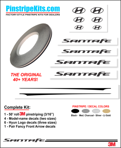 Hyun Elantra Sante Fe Accent Tucson Sonata vinyl pinstripe emblem stripe logo decal graphic