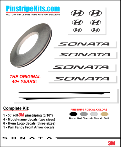 Hyun Elantra Sante Fe Accent Tucson Sonata vinyl pinstripe emblem stripe logo decal graphic