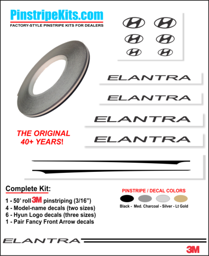 Hyun Elantra Sante Fe Accent Tucson Sonata vinyl pinstripe emblem stripe logo decal graphic