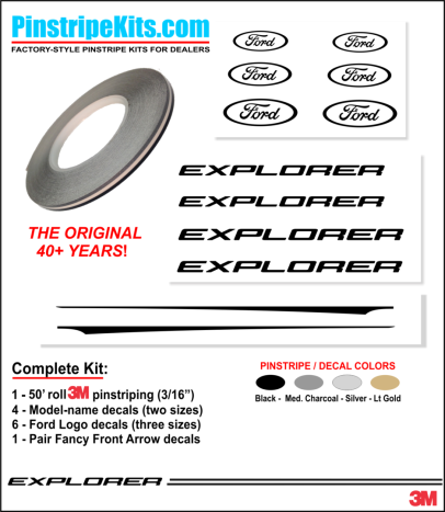 Ford focus explorer f150 expedition taurus escape fusion vinyl pinstripe emblem stripe logo decal graphic