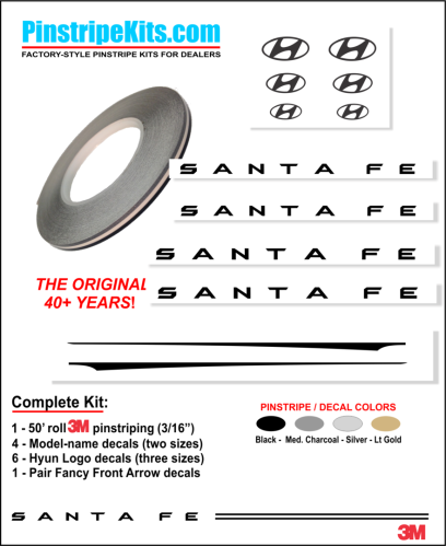 Hyun Elantra Sante Fe Accent Tucson Sonata vinyl pinstripe emblem stripe logo decal graphic
