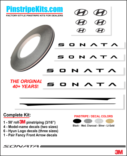 Hyun Elantra Sante Fe Accent Tucson Sonata vinyl pinstripe emblem stripe logo decal graphic