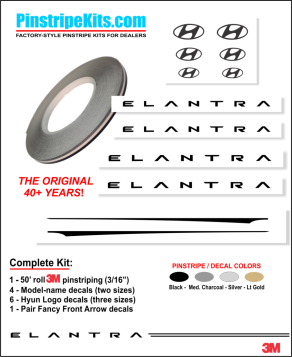 Hyun Elantra Sante Fe Accent Tucson Sonata vinyl pinstripe emblem stripe logo decal graphic