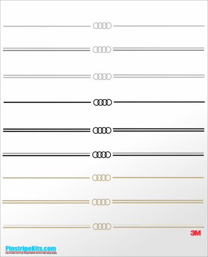 Audi A3, A4, A6, Q3, Q5, Q7pinstripe logo emblem decal kit emblem logo vinyl decal pinstripe graphic sticker stripe