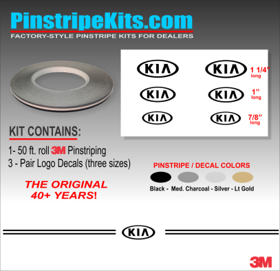 Kia Sportage Sorento Rio Optima Soul Sedona  vinyl pinstripe emblem stripe logo decal graphic